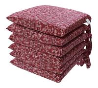HABITA 33 HOME Cojines para Sillas de Cocina - Set de 6 Cojines - Fundas Desenfundables con Lazos - Color Moderno - Comodidad y Estilo - Fabricación Italiana (6, Amalfi Burdeos)