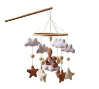 Habitación infantil móvil, dulce estrella de nube de peluche, conejo marrón para habitación de bebé, móvil | para y niñas para calmar y jugar, cuna casa dormitorio habitación infantil