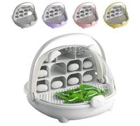 Habitat de Gusanos de Seda Portátil con Cápsula de Crecimiento, Caja Transparente para Cría de Serpientes y Reptiles, con Asa y Espacio Amplio (Gris)