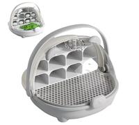 Habitat de Gusanos de Seda Portátil con Cápsula de Crecimiento, Caja Transparente para Cría de Serpientes y Reptiles, con Asa y Espacio Amplio (Gris)