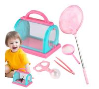 Hábitat de observación de insectos: jaula de bichos de plástico transparente, kit de captura de insectos con asa de transporte para exploradores jóvenes | Juguete de aprendizaje interactivo para