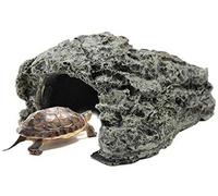 Hábitat de reptil oculto, cueva de resina de reptil Lagartos pequeños Plataforma de peregrino de tortuga Hábitat de refugio Refugio para lagartos Tortugas Anfibios Peces(Pequeño)