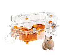 Habitat Del Hámster - Jaula de visión transparente completa, decorativa limpieza clara doméstica | Actividad con rueda y fuente de alimentación para chinchilla, conejito, descanso, dormir, ocultar