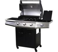 Habitat et jardin Barbacoa a gas con LED "Bingo 4" - 4 quemadores (1 lateral) - 14kW + Funda de protección- Negro