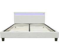 Habitat et Jardin Cama de Tela rizada Maria con LED 160x200cm - Crema