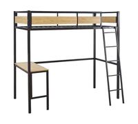 Habitat et Jardin Cama entrepiso Ethan con Escritorio - 90 x 190 cm - Negro