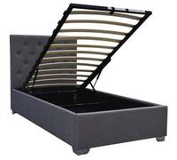 Habitat et jardin Cama simple con cofre "Tino" - 90 × 190 cm - Gris
