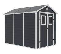 Habitat et Jardin Caseta de jardín de Resina Texas - 5,23 m² - Kit de Anclaje Incluido - Antracita