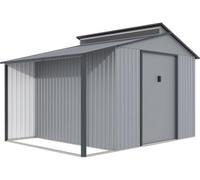 Habitat et Jardin Caseta de Metal con pergola Madras - 9.12 m² - Gris