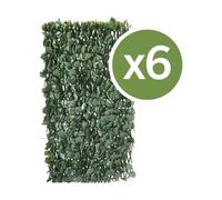 Habitat et Jardin Juego de 6 Vallas de Sauce Fragon - 200 x 100 cm - Verde
