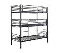 Habitat et Jardin Litera metálica Triple Havin - 90 x 190 cm - Negro