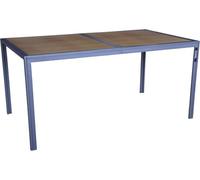 Habitat et Jardin Mesa de jardín de Metal imitación Madera Tossa - 160 x 90 x 75 cm - Marrón