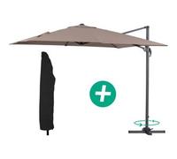 Habitat et jardin Parasol Lateral de jardín Alu "Sun 3" - Cuadrado - 3 x 3 m - Topo+ funda protectora