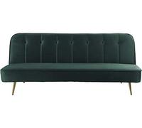 Habitat et Jardin Sofá Cama/Clic clac Terciopelo James - 180 x 83 x 75 cm - 3 plazas - Verde Oscuro