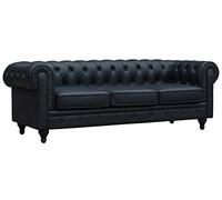 Habitat et Jardin Sofá Chesterfield Aliza 3 plazas - Negro
