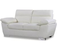 Habitat et Jardin Sofá Cuero reconstituido/PVC Dallas - 2 plazas - Blanco