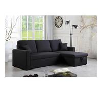 Habitat et Jardin Sofá esquinero Convertible Alain - 3 plazas - Negro