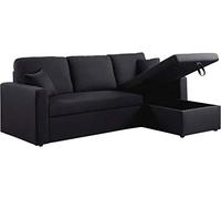 Habitat et Jardin Sofá esquinero Convertible Alain - 3 plazas - Negro