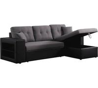 Habitat et Jardin Sofá esquinero Convertible/Reversible Axel - Negro/Gris