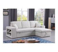 Habitat et jardin Sofá esquinero convertible/reversible de pana "Axel" - 3 plazas - Beige