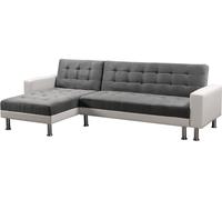 Habitat et Jardin Sofá esquinero Convertible y Reversible Theo - 4 plazas - Blanco y Gris