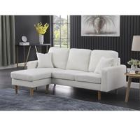 Habitat et Jardin Sofá esquinero de Tela Reversible Gabby - 3 plazas - Blanco