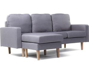 Habitat et Jardin Sofá esquinero en Tela Gabby - 3 plazas - Gris Claro