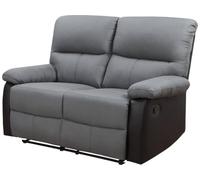 Habitat et Jardin Sofá reclinable 2 plazas Lincoln - Negro/Gris Oscuro