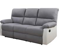 Habitat et Jardin Sofá reclinable 3 plazas Lincoln - Blanco/Gris Claro