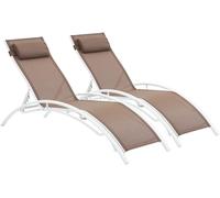 Habitat & Jardin Conjunto de dos tumbonas de aluminio topo