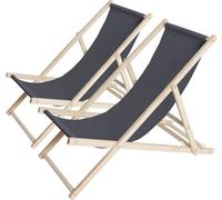 Habitat & Jardin Juego de 2 tumbonas tejido oxford 420d 107 x 56 x 81 cm
