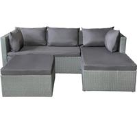 Habitat & Jardin Salón de jardín resina trenzada gris
