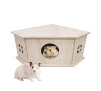 Hábitat para animales pequeños, casas y hábitat para hámsters | Casa y hábitat para hámsters deluxe,Cabaña para ocultar el parque infantil de madera, robusta casa de hámster para suministros para