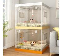 Hábitat para animales pequeños con puerta frontal transparente, fácil acceso para chinchillas, pollos de rutina y lagartos