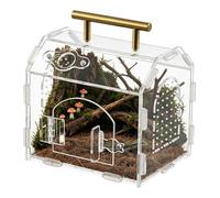 Hábitat Para Araña Saltarina Tanque Transparente para Reptiles con Asa