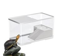 Hábitat para Tortugas,Hábitat para Reptiles con Zona de Asoleo - Acuaterrario para Tortugas, Terrario para Reptiles para Cangrejos Ermitaños y Cangrejos de Río