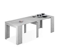 Habitdesign 004580L - Mesa de Comedor Consola, Mesa Extensible, Mesa para Salon recibidor o Cocina, Acabado en Gris Cemento, Medidas: 50/235 cm (Largo) x 90 cm (Ancho) x 78 cm (Alto)