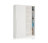 Armario 2 puertas correderas en blanco artik y blanco velho dormitorio matrimonio juvenil 200x120x50 cm