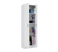 Habitdesign Armario Multiusos 2 Puertas 3 Estantes, 180x59x37 (AltoxAnchoxFondo - en cm), Armario Auxiliar en Color Blanco Mate