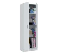 Habitdesign Armario auxiliar multiusos 2 puertas 3 estantes 180x59x37 cm Blanco mate