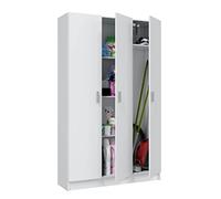 Habitdesign Armario Multiusos 3 Puertas 4 Estantes, 180x109x37 (AltoxAnchoxFondo), Color Blanco Mate