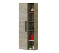 Habitdesign Athena Columna de Baño Suspendida 1 Puerta + Estantes, Roble Alaska, Grande