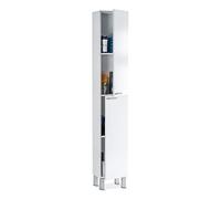 Habitdesign - Mueble de Baño, Columna de baño 2 Puertas y 4 Patas, Modelo Koncept, Acabado en Color Blanco Brillo, Medidas: 30 cm (Ancho) x 182 cm (Alto) x 25 cm (Fondo)