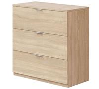 Habitdesign Cómoda 3 cajones Roble Canadian 80x77x38 cm