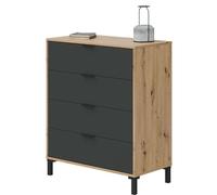 Habitdesign Comoda con 4 Cajones Dormitorio Enzo 77,5 cm (Ancho) x 94 cm (Alto) x 40 cm (Fondo)
