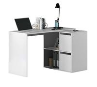 Habitdesign Mesa Escritorio, Mesa despacho Reversible, Mesa multiposición, Estudio, Modelo Adapta, Acabado en Blanco Artik