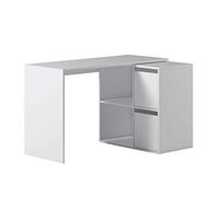 Habitdesign Mesa Escritorio, Mesa despacho Reversible, Mesa multiposición, Estudio, Modelo Adapta, Acabado en Blanco Artik
