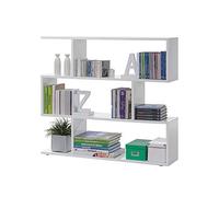 Habitdesign Estantería Baja Salon Comedor Athena, Libreria Oficina, Separador Ambientes, Color Blanco Brillo, Medidas: 110 cm (Ancho) x 97 cm (Alto) x 25 cm (Fondo)