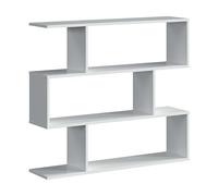 Habitdesign Estantería Baja Salon Comedor Athena, Libreria Oficina, Separador Ambientes, Color Blanco Brillo, Medidas: 110 cm (Ancho) x 97 cm (Alto) x 25 cm (Fondo)