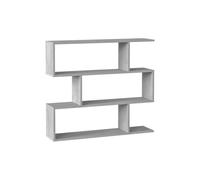 Habitdesign - Estantería Baja Moderna en Color Cemento, Librería Auxiliar para Hogar u Oficina, 97x110x24 cm - Modelo Athena